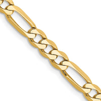 14K Yellow Gold 18" Flat Figaro Chain Necklace - 4.75mm Width by Oro Pregiato