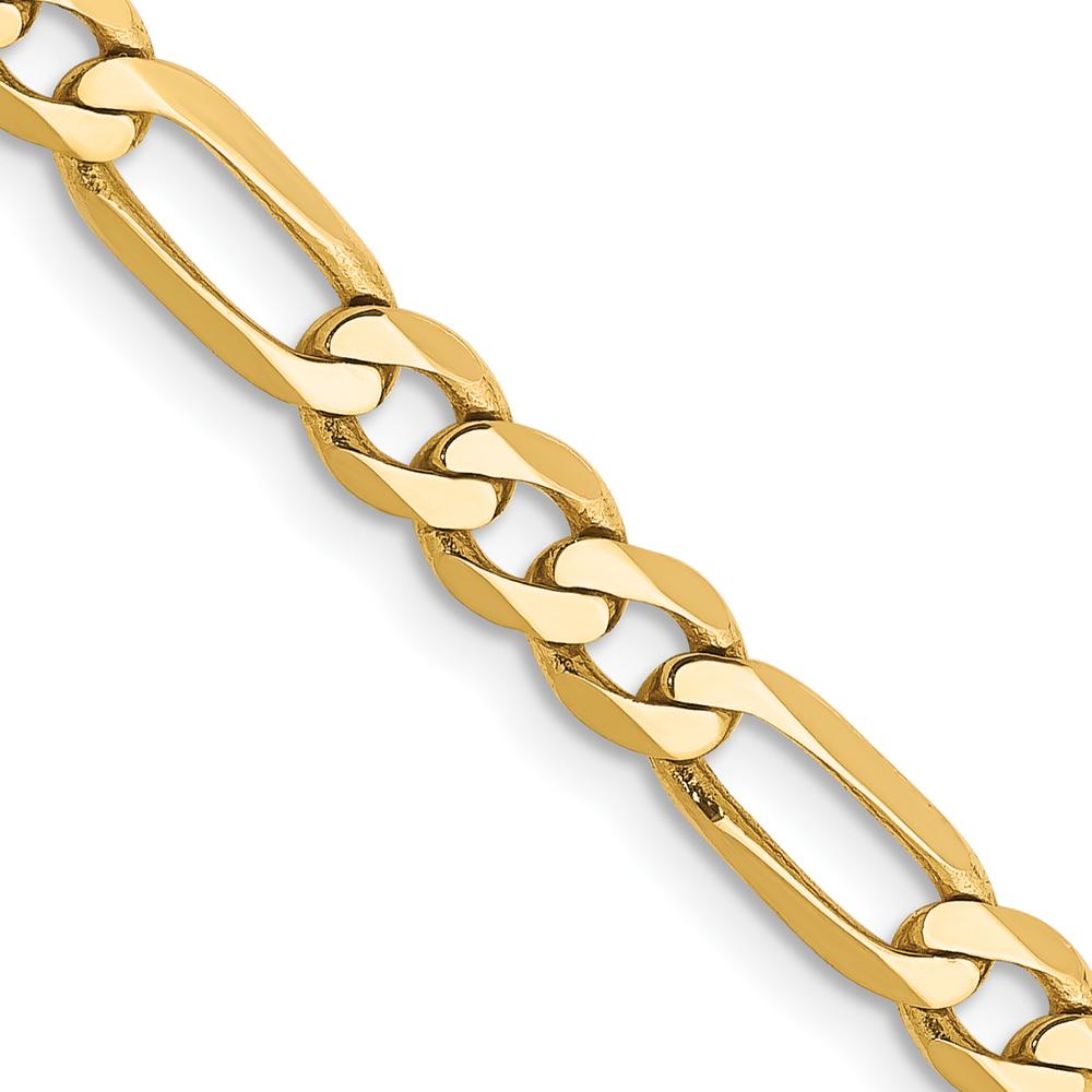 14K Yellow Gold 18" Flat Figaro Chain Necklace - 4.75mm Width by Oro Pregiato