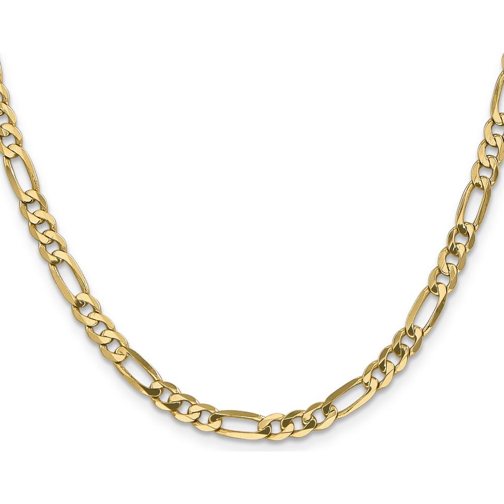 14K Yellow Gold 18" Flat Figaro Chain Necklace - 4.75mm Width by Oro Pregiato