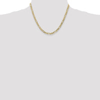 14K Yellow Gold 18" Flat Figaro Chain Necklace - 4.75mm Width by Oro Pregiato