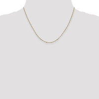 14K Yellow Gold 18" Flat Figaro Chain Necklace with Spring Ring Clasp by Oro Pregiato