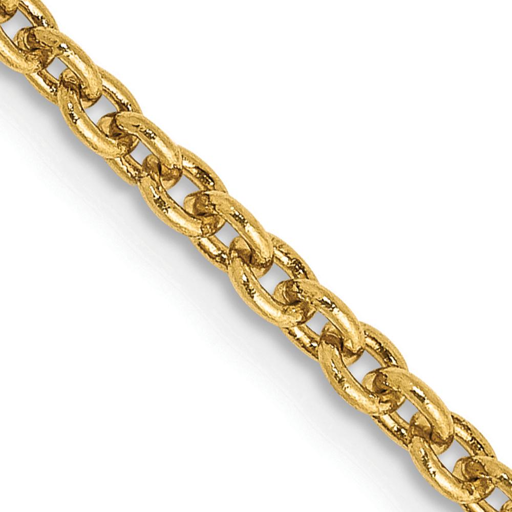 14K Yellow Gold 18" Forzantine Cable Chain Necklace - 2.2mm Width by Oro Pregiato