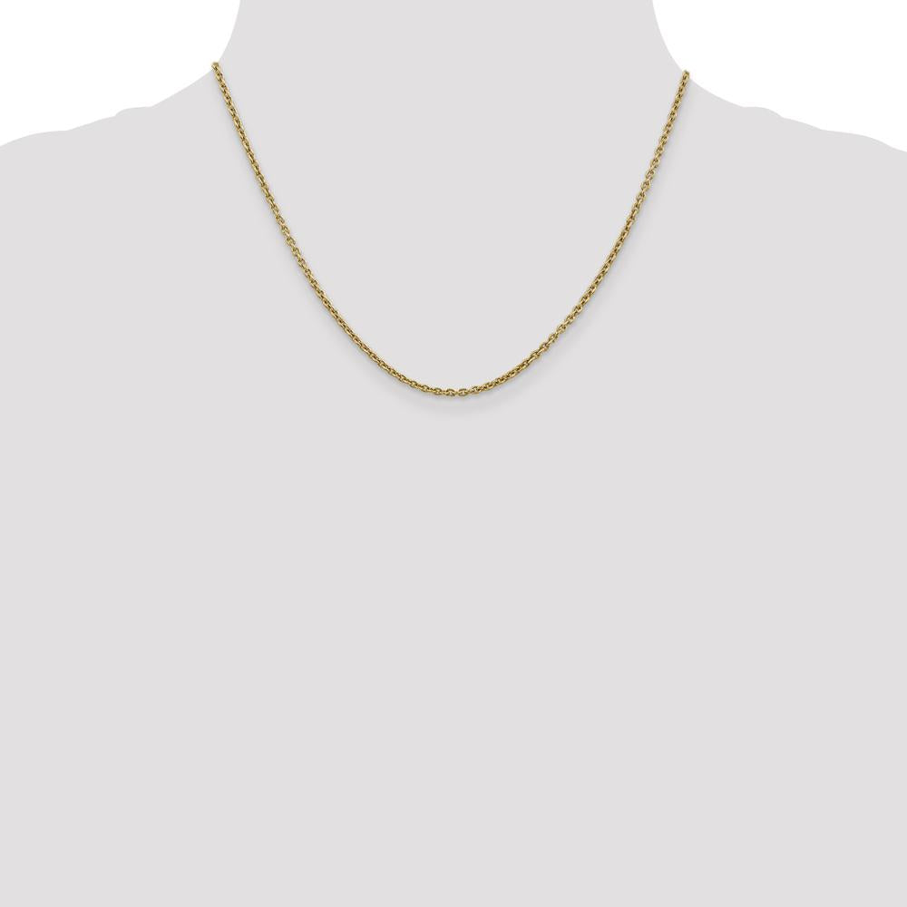 14K Yellow Gold 18" Forzantine Cable Chain Necklace - 2.2mm Width by Oro Pregiato