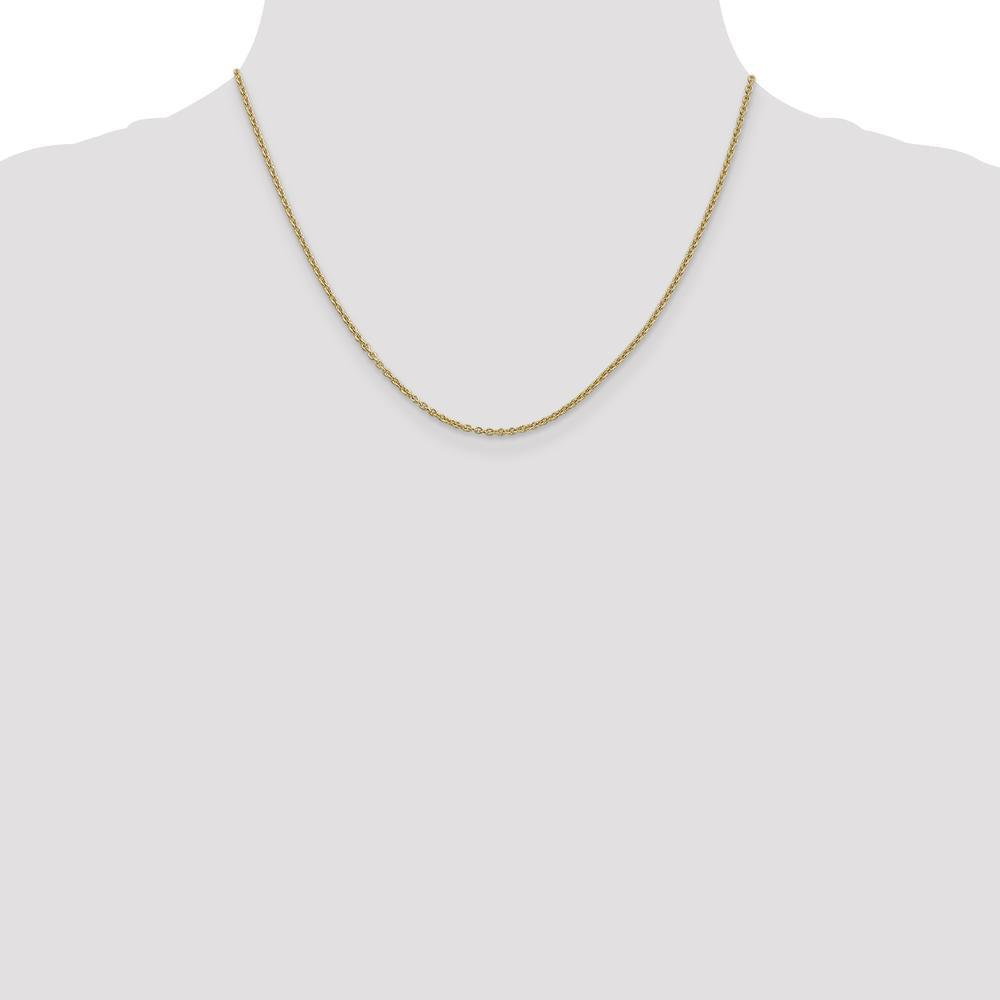 14K Yellow Gold 18" Forzantine Cable Chain with Lobster Clasp - 1.8mm Width by Oro Pregiato