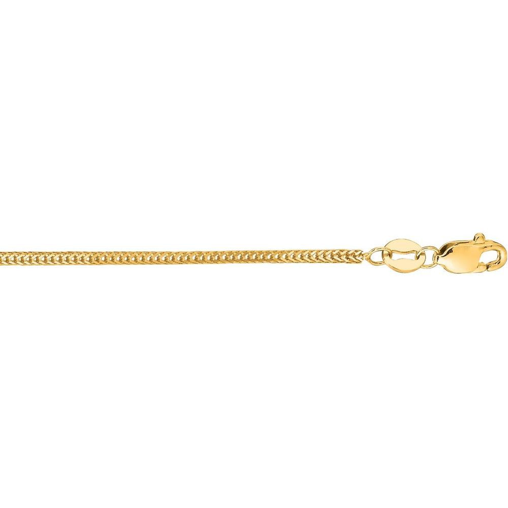 14K Yellow Gold 18" Foxtail Chain Necklace with Polished Finish - 1mm by Orozza Fine Jewelry