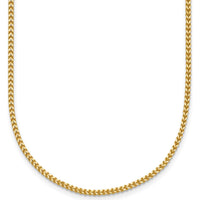 14K Yellow Gold 18" Franco Chain Necklace - 1mm Width with Lobster Clasp by Oro Pregiato