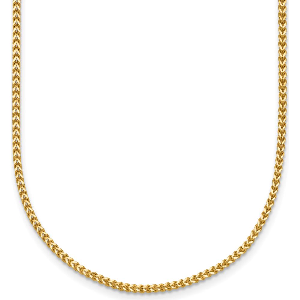 14K Yellow Gold 18" Franco Chain Necklace - 1mm Width with Lobster Clasp by Oro Pregiato