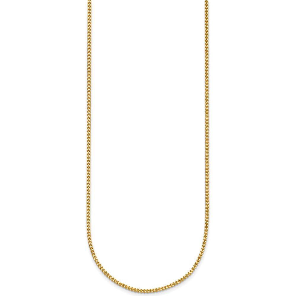 14K Yellow Gold 18" Franco Chain Necklace - 1mm Width with Lobster Clasp by Oro Pregiato