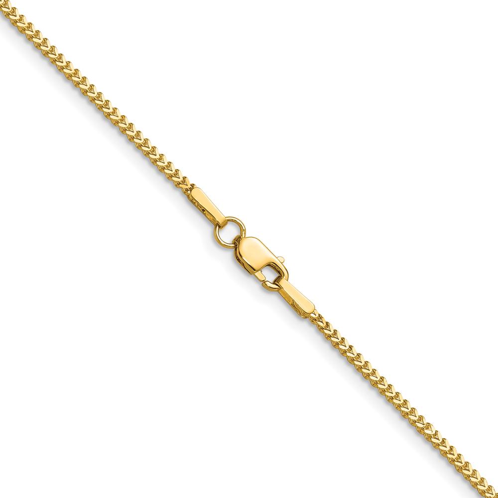 14K Yellow Gold 18" Franco Chain Necklace - 1mm Width with Lobster Clasp by Oro Pregiato