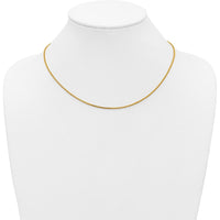 14K Yellow Gold 18" Franco Chain Necklace - 1mm Width with Lobster Clasp by Oro Pregiato