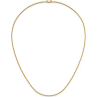 14K Yellow Gold 18" Franco Chain Necklace - 1mm Width with Lobster Clasp by Oro Pregiato