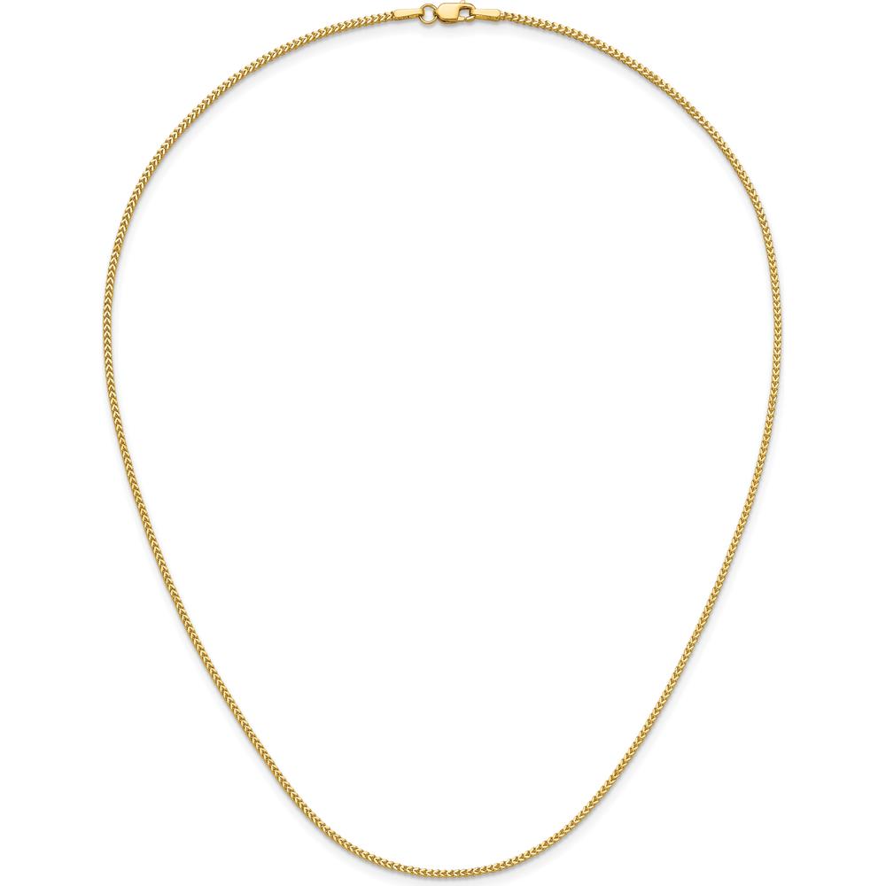 14K Yellow Gold 18" Franco Chain Necklace - 1mm Width with Lobster Clasp by Oro Pregiato