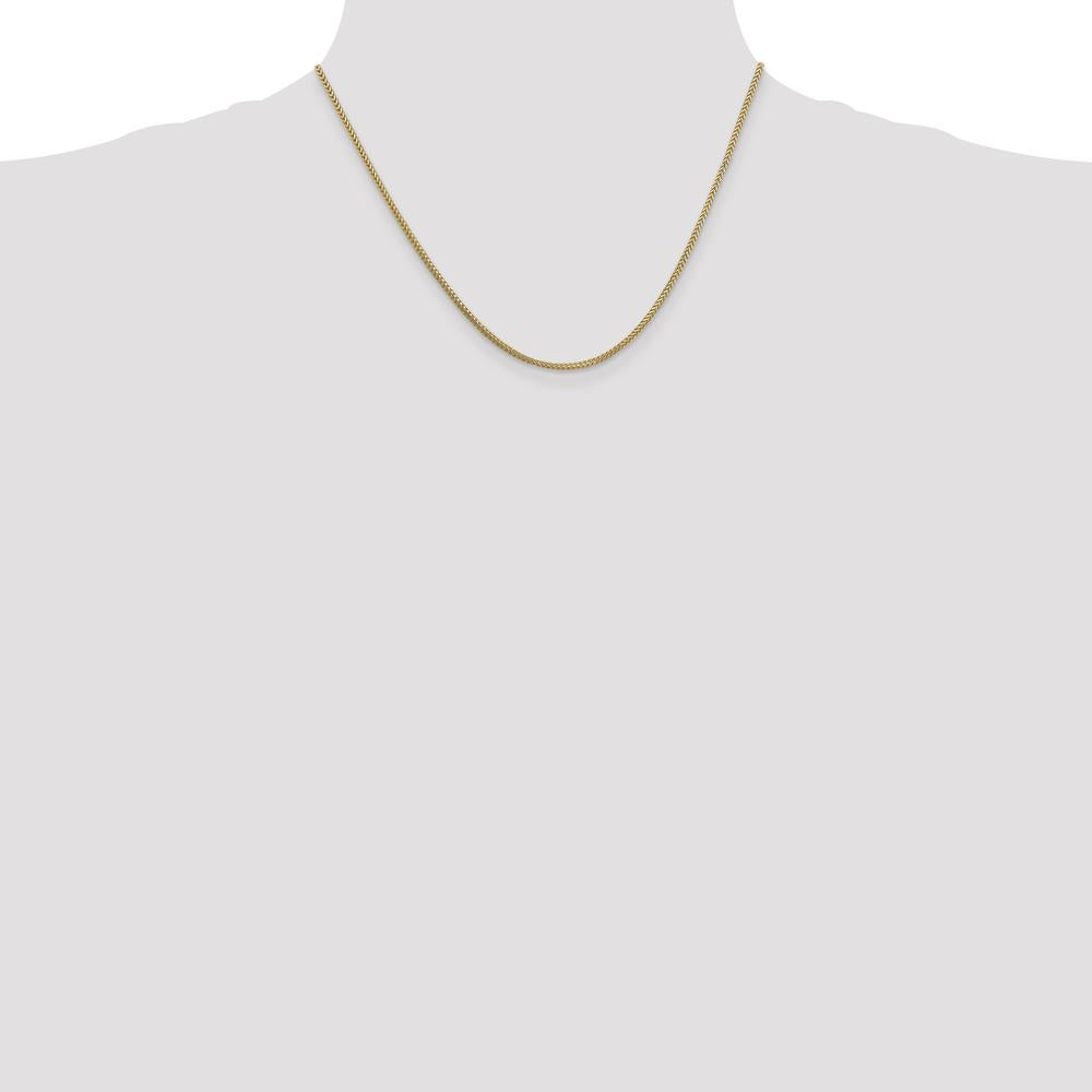 14K Yellow Gold 18" Franco Chain with Lobster Clasp - 1.3mm Width by Oro Pregiato