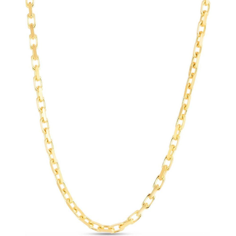 14K Yellow Gold 18" French Cable Chain Necklace with Lobster Clasp - 2.5mm Width by Orozza Fine Jewelry