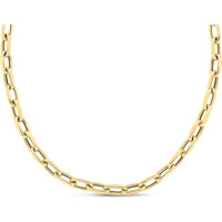 14K Yellow Gold 18" French Cable Link Chain Necklace - 6mm Polished Fancy Links by Orozza Fine Jewelry