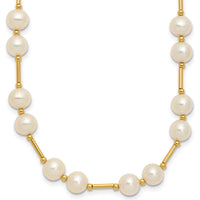14K Yellow Gold 18" Freshwater Cultured Pearl Beaded Necklace - 6-7mm Pearls by Monteluci Fine Jewelry