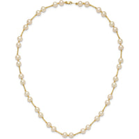 14K Yellow Gold 18" Freshwater Cultured Pearl Beaded Necklace - 6-7mm Pearls by Monteluci Fine Jewelry