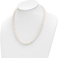14K Yellow Gold 18" Freshwater Cultured Pearl Necklace with Extender, 7.5" Pearl Bracelet with Extender & Button Post Earrings Set by Monteluci Fine Jewelry