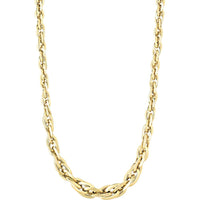 14K Yellow Gold 18" Graduated Double Oval Link Chain with Polished Finish by Orozza Fine Jewelry