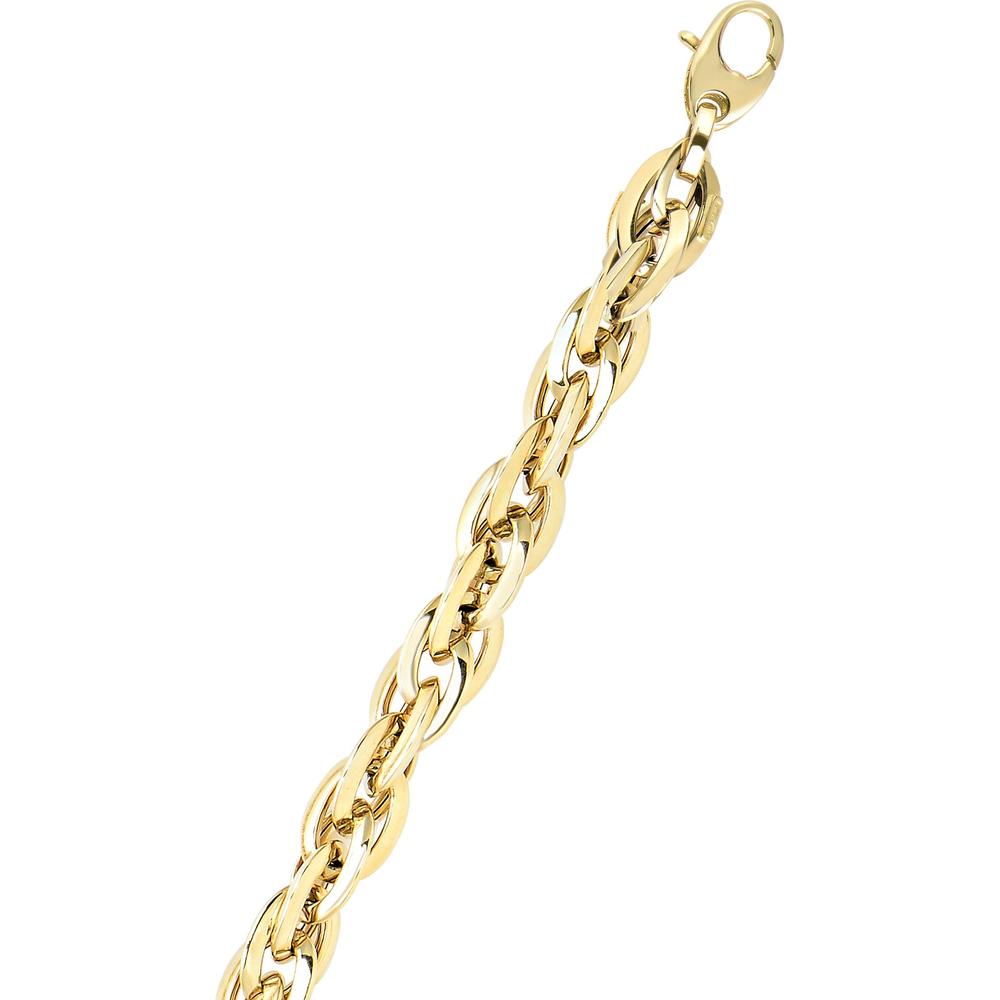 14K Yellow Gold 18" Graduated Double Oval Link Chain with Polished Finish by Orozza Fine Jewelry