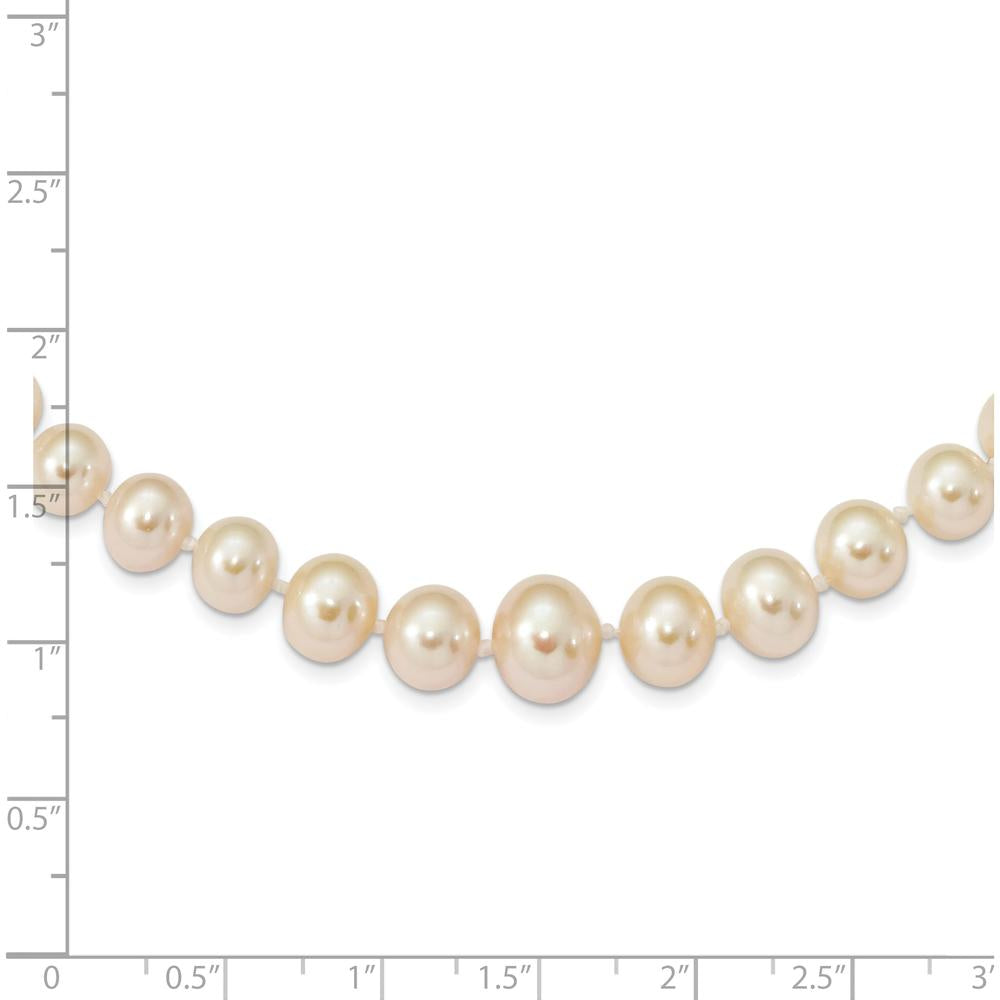 14K Yellow Gold 18" Graduated Freshwater Cultured Pearl Necklace - 4-8mm Pearls by Monteluci Fine Jewelry