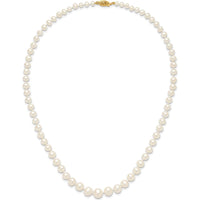 14K Yellow Gold 18" Graduated Freshwater Cultured Pearl Necklace - 4-8mm Pearls by Monteluci Fine Jewelry