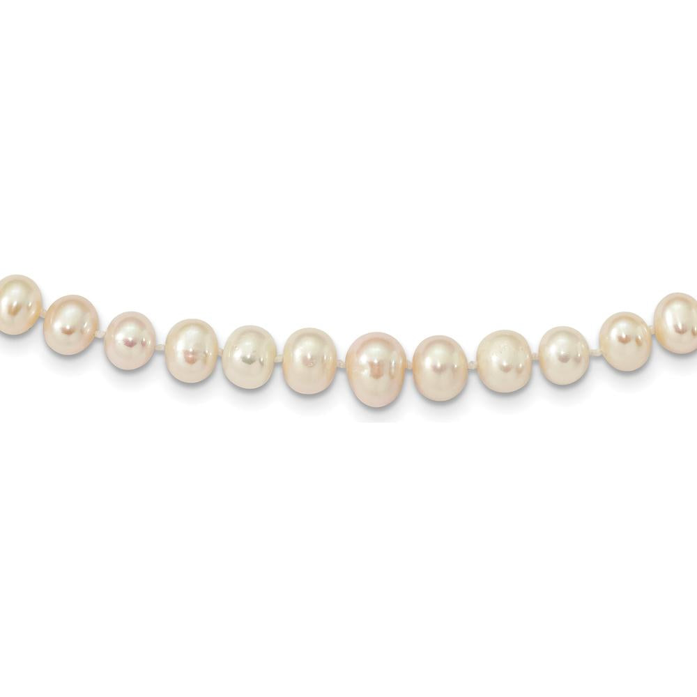 14K Yellow Gold 18" Graduated Freshwater Cultured Pearl Necklace with Pearl Clasp by Monteluci Fine Jewelry