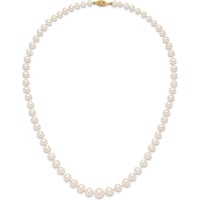 14K Yellow Gold 18" Graduated Freshwater Cultured Pearl Necklace with Pearl Clasp by Monteluci Fine Jewelry