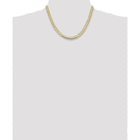 14K Yellow Gold 18" Herringbone Chain Necklace with Lobster Clasp - 5.5mm Width by 0