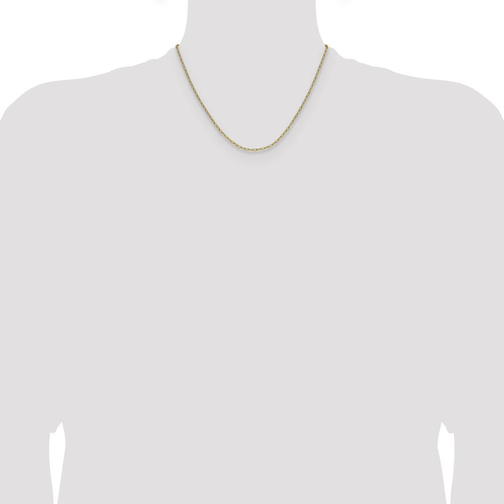 14K Yellow Gold 18-Inch 2.2mm Semi-Solid Beveled Paperclip Chain Necklace by Oro Pregiato