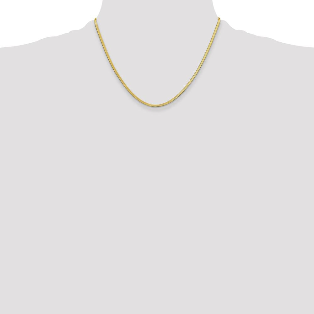 14K Yellow Gold 18-Inch 2.5mm Herringbone Chain Necklace by 0