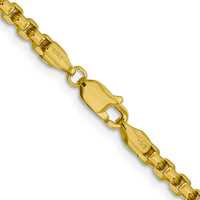 14K Yellow Gold 18-inch 3.6mm Semi-Solid Round Box Chain with Lobster Clasp by IBGoodman