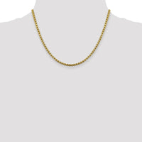 14K Yellow Gold 18-inch 3.6mm Semi-Solid Round Box Chain with Lobster Clasp by IBGoodman