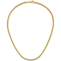 14K Yellow Gold 18-Inch 3mm Franco Chain with Fancy Lobster Clasp by Oro Pregiato