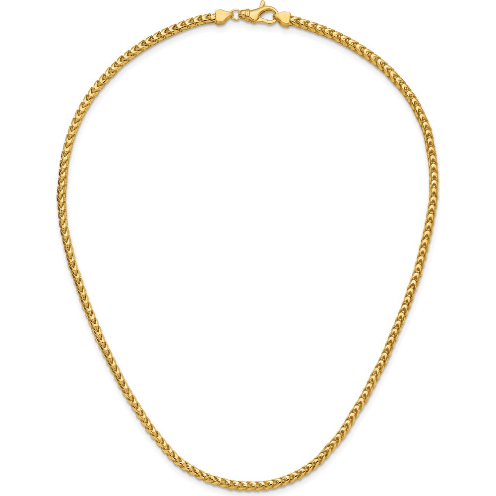 14K Yellow Gold 18-Inch 3mm Franco Chain with Fancy Lobster Clasp by Oro Pregiato