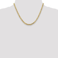 14K Yellow Gold 18-inch 4mm Byzantine Chain Necklace with Lobster Clasp by Oro Pregiato