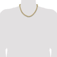 14K Yellow Gold 18-Inch 9mm Semi-Solid Curb Chain with Lobster Clasp - Lightweight and Durable by Oro Pregiato