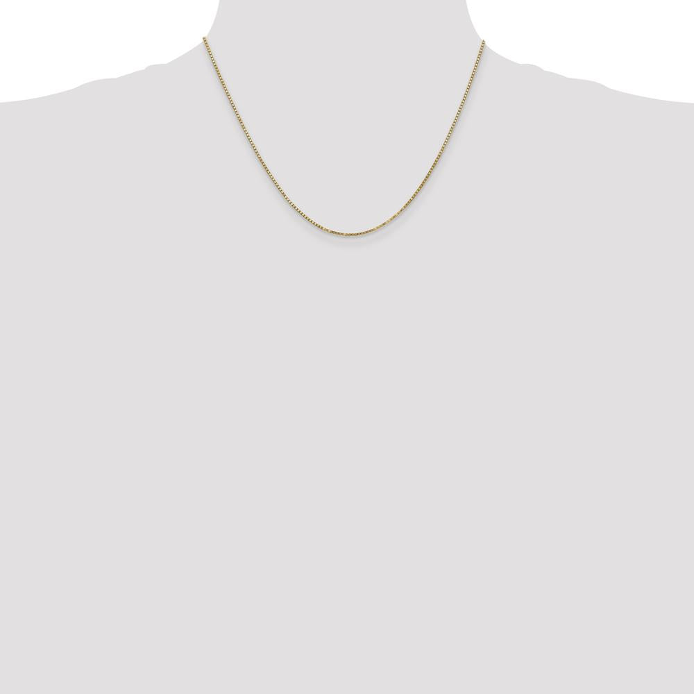 14K Yellow Gold 18-Inch Box Chain Necklace - 1.4mm Width with Lobster Clasp by Oro Pregiato