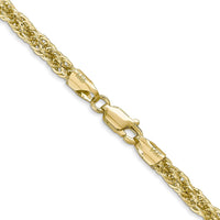 14K Yellow Gold 18-Inch Diamond-Cut Rope Chain Necklace - 3.3mm Width by Oro Pregiato