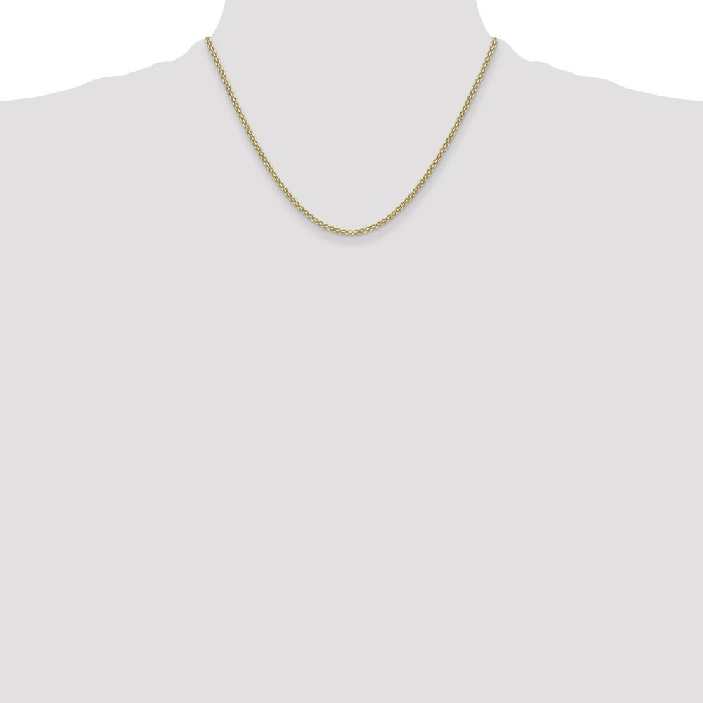 14K Yellow Gold 18-inch Lightweight Flat Bismark Chain - 2.2mm Width by Oro Pregiato