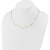 14K Yellow Gold 18-inch Necklace with 9 Freshwater Cultured Pearls - 5-6mm by Monteluci Fine Jewelry