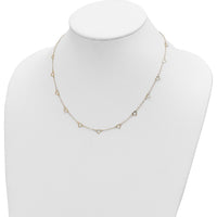 14K Yellow Gold 18-Inch Open Heart Station Necklace with Polished Finish by 0