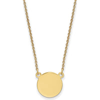 14K Yellow Gold 18-Inch Polished Circular Engravable Disc Necklace by Oro Pregiato