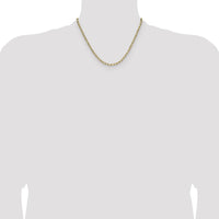 14K Yellow Gold 18-inch Semi-Solid Beveled Paperclip Chain Necklace - 3.7mm Width by Oro Pregiato