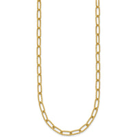14K Yellow Gold 18-Inch Textured Fancy Open Link Necklace - 3.75mm Width by 0