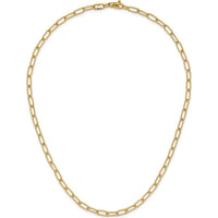 14K Yellow Gold 18-Inch Textured Fancy Open Link Necklace - 3.75mm Width by 0