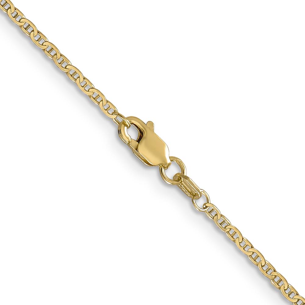 14K Yellow Gold 18" Lightweight Anchor Link Pendant Chain - Polished Finish by Oro Pregiato