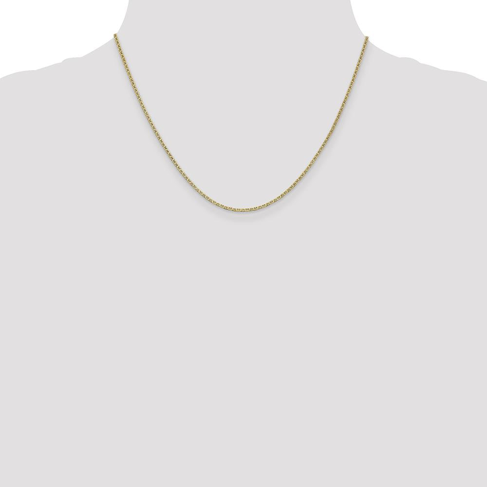 14K Yellow Gold 18" Lightweight Anchor Link Pendant Chain - Polished Finish by Oro Pregiato