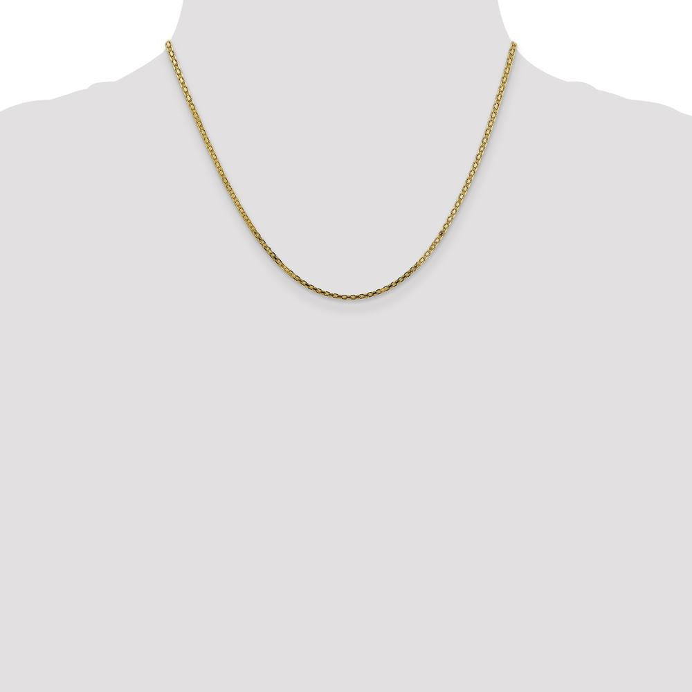 14K Yellow Gold 18" Lightweight Flat Bismark Chain - Polished Finish by Oro Pregiato
