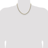 14K Yellow Gold 18" Lightweight Flat Cuban Chain Necklace with Pavé Detailing by Oro Pregiato